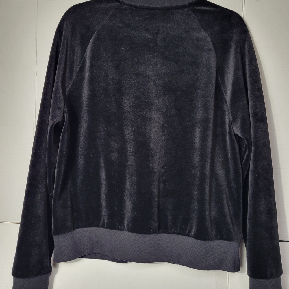 Nike Women's Black Velvet-Look Bomber Jacket with White Logo - Picture 8 of 8